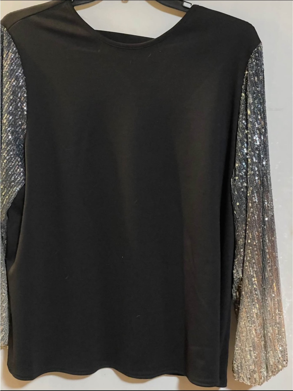 Cato Black Knit Top with Subtle Shine